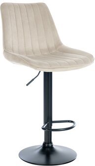 Barstoel Tino Fluweel zwart, Creme