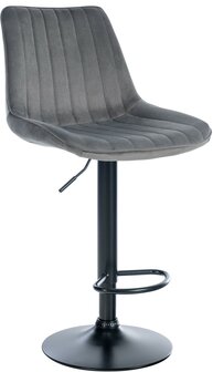 Barstoel Tino Fluweel zwart, Grijs