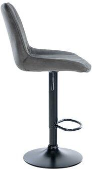 Barstoel Tino Fluweel zwart, Grijs