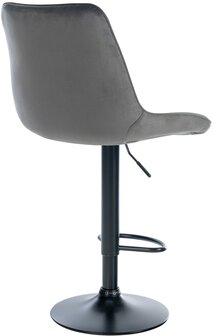 Barstoel Tino Fluweel zwart, Grijs