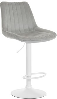 Barstoel Tino Fluweel wit, Grijs