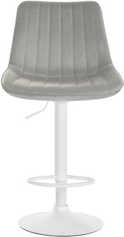 Barstoel Tino Fluweel wit, Grijs