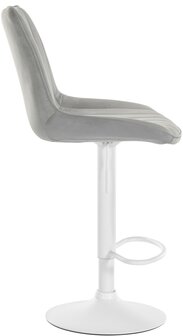 Barstoel Tino Fluweel wit, Grijs