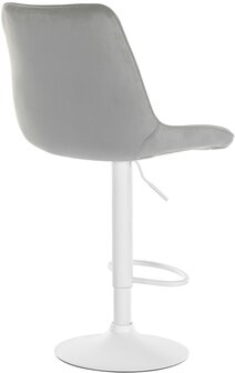 Barstoel Tino Fluweel wit, Grijs