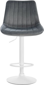 Barstoel Tino Fluweel wit, Grijs