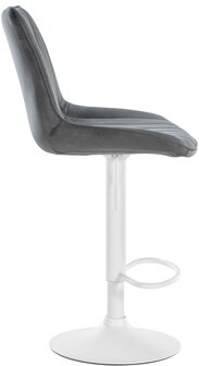 Barstoel Tino Fluweel wit, Grijs