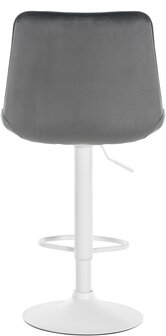 Barstoel Tino Fluweel wit, Grijs