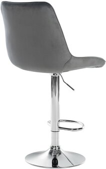 Barstoel Tino Fluweel chroom, Grijs