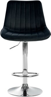 Barstoel Tino Fluweel chroom, Zwart