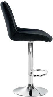 Barstoel Tino Fluweel chroom, Zwart