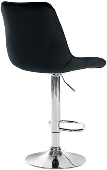 Barstoel Tino Fluweel chroom, Zwart