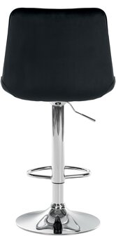Barstoel Tino Fluweel chroom, Zwart