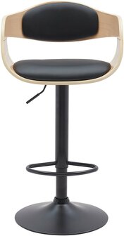 Barstoel Kongstin B Kunstleer, Zwart