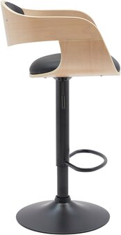 Barstoel Kongstin B Kunstleer, Zwart