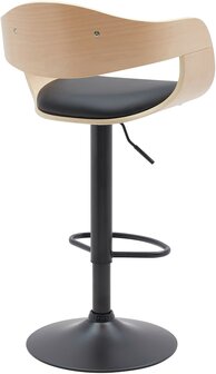 Barstoel Kongstin B Kunstleer, Zwart