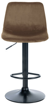 Barstoel Dovi Fluweel Zwart, Bruin