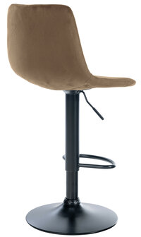 Barstoel Dovi Fluweel Zwart, Bruin