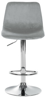 Barstoel Dovi Fluweel Chroom, Grijs