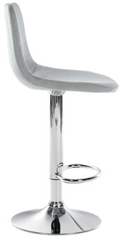 Barstoel Dovi Fluweel Chroom, Grijs
