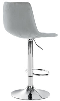 Barstoel Dovi Fluweel Chroom, Grijs
