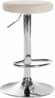 Barstoel Pento Fluweel chroom, Creme