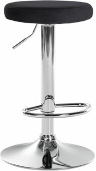 Barstoel Pento Fluweel chroom, Zwart