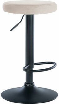 Barstoel Pento Fluweel zwart, Creme
