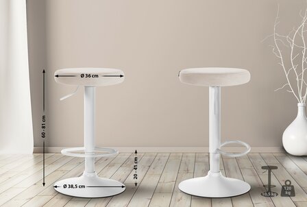 Barstoel Bermuda Rood, Creme