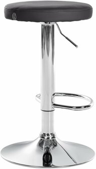 Barstoel Pento Kunstleer chroom, Zwart