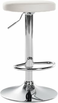 Barstoel Pento Kunstleer chroom, Wit