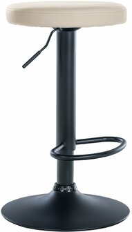 Barstoel Pento Kunstleer zwart, Creme