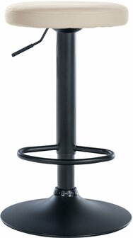 Barstoel Pento Kunstleer zwart, Creme