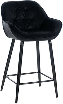 Barstoel Gobsin 76 Fluweel, Zwart