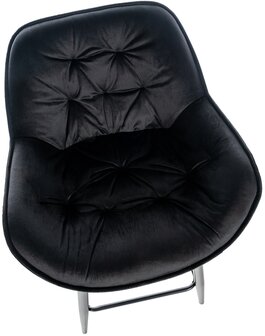 Barstoel Gobsin 76 Fluweel, Zwart