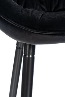 Barstoel Gobsin 76 Fluweel, Zwart