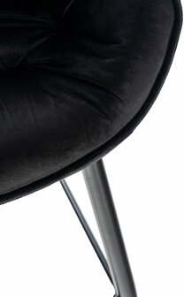 Barstoel Gobsin 76 Fluweel, Zwart