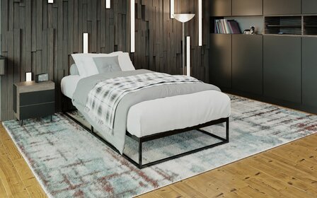 Metalen bed Scili 200x100x25 cm, Zwart