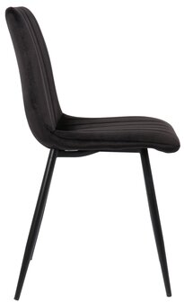 4-delige set stoelen Dojin fluweel, Zwart
