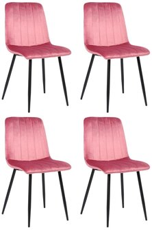 4-delige set stoelen Dojin fluweel, 