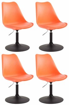 4-delige set eetkamerstoelen Miverack B kunststof, Oranje