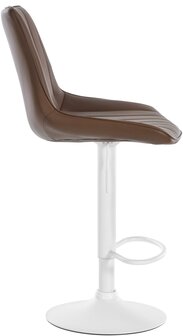 Barstoel Tino Kunstleer wit, Bruin