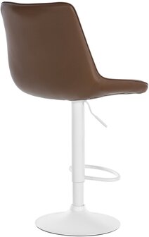 Barstoel Tino Kunstleer wit, Bruin