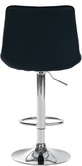 Barstoel Tino Kunstleer chroom, Zwart