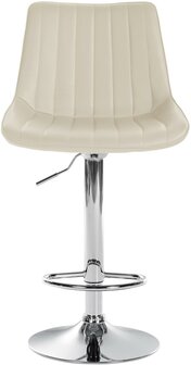 Barstoel Tino Kunstleer chroom, Creme