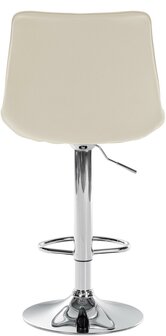 Barstoel Tino Kunstleer chroom, Creme