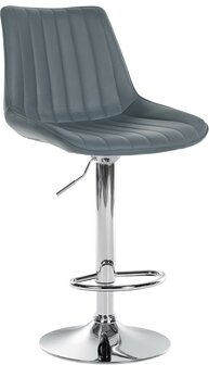 Barstoel Tino Kunstleer chroom, Grijs