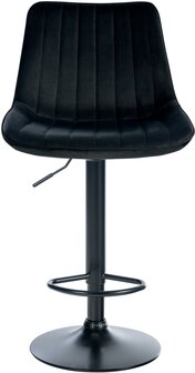 Barstoel Tino Fluweel zwart, Zwart
