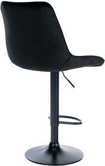 Barstoel Tino Fluweel zwart, Zwart