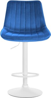 Barstoel Tino Fluweel wit, Blauw