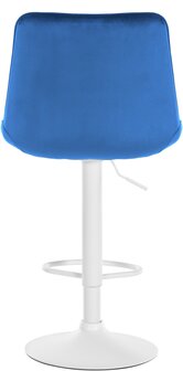 Barstoel Tino Fluweel wit, Blauw
